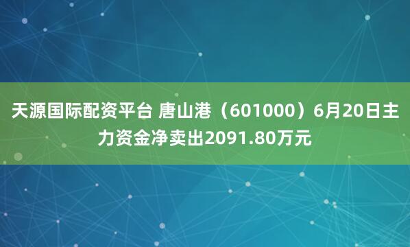 天源国际配资平台 唐山港（601000）6月20日主力资金净卖出2091.80万元
