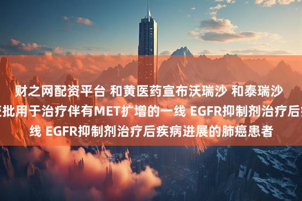 财之网配资平台 和黄医药宣布沃瑞沙 和泰瑞沙 的联合疗法于中国获批用于治疗伴有MET扩增的一线 EGFR抑制剂治疗后疾病进展的肺癌患者